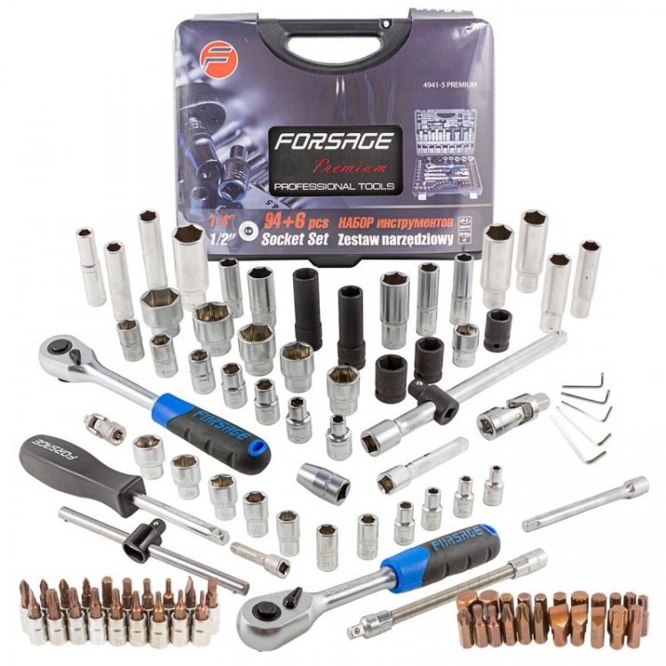 Набор инструментов 94+6пр.1/4",1/2"(6гр.)+(головка-бита1/4":T40;биты 5/16":М5,6,8,10,12,14;головка 1/2"8мм;ключиГ-обр.:4,5,6мм,T20H,T25H) Набор инструментов 94+6пр.1/4",1/2"(6гр.)+(головка-бита1/4":T40;биты 5/16":М5,6,8,10,12,14;головка 1/2"8мм;ключиГ-обр.:4,5,6мм,T20H,T25H)
