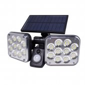 Светильник светодиодный на солнечной батарее с датчиком движения и пультом(120SMD,6500К,t заряда 8ч,t раб 7ч,батарея:3.7V,2400mAh,IP65)