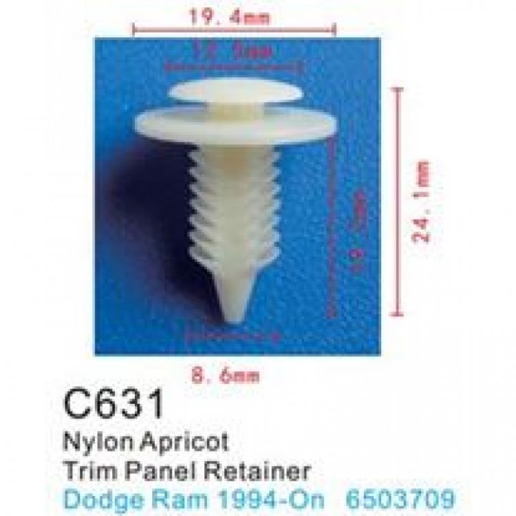 Клипса для крепления внутренней обшивки а/м Крайслер пластиковая (100шт/уп.)