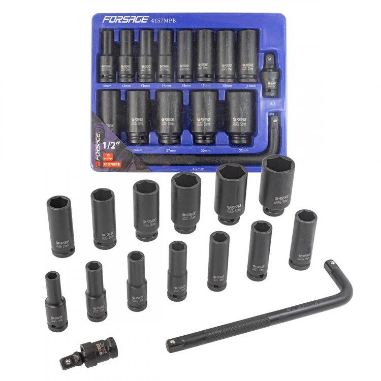 Набор головок ударных 1/2",15пр. Набор головок ударных 1/2",15пр.