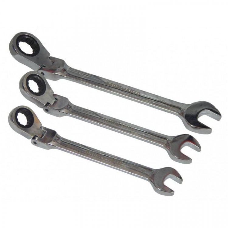 Ключ комбинированный трещоточный c шарниром 19мм