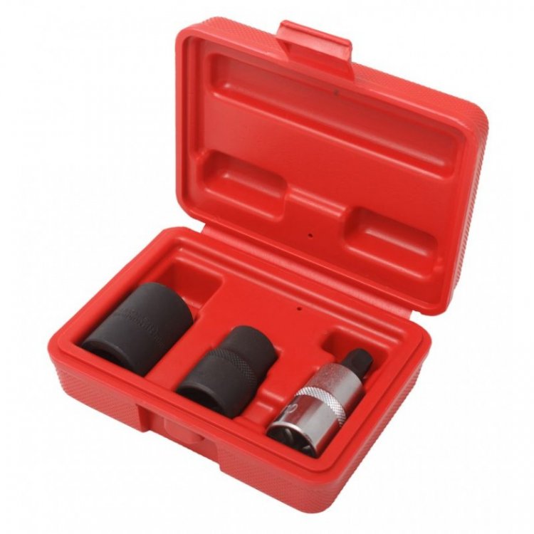 Набор головок для обслуживания тормозной системы автомобиля(14мм, 19мм - 5гр., М10 - 5гр.) 1/2" 3пр., в кейсе