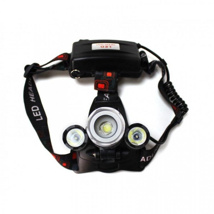 Фонарь светодиодный аккумуляторный налобный (5W LED,400Lm,2000mAh,зарядка12V,время раб.4ч,время заряд.5ч,защита гнезда зарядки)