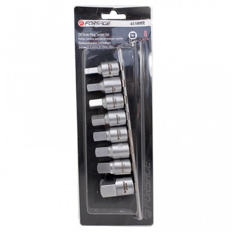 Набор головок-квадратов для маслосливных пробок 8пр. 1/2" (8,9.5,10,10.5,12,12.7,13.5,19мм) на планке Набор головок-квадратов для маслосливных пробок 8пр. 1/2" (8,9.5,10,10.5,12,12.7,13.5,19мм) на планке