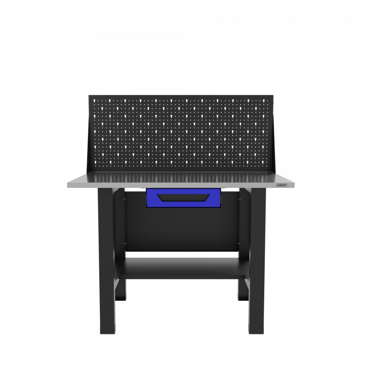 Верстак бестумбовый с ящиком и экраном, синий/ Стол для слесарных работ 1200*700 GAROPT, Gt1200STY1PP.blue