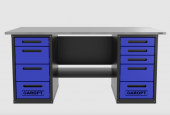 Верстак двухтумбовый 4 ящиков /5 ящиков 1800*700 синий GAROPT, GT1800Y4Y5.blue