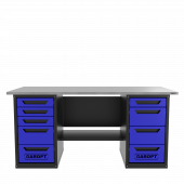 Верстак двухтумбовый 4 ящиков /5 ящиков 1800*700 синий GAROPT, GT1800Y4Y5.blue