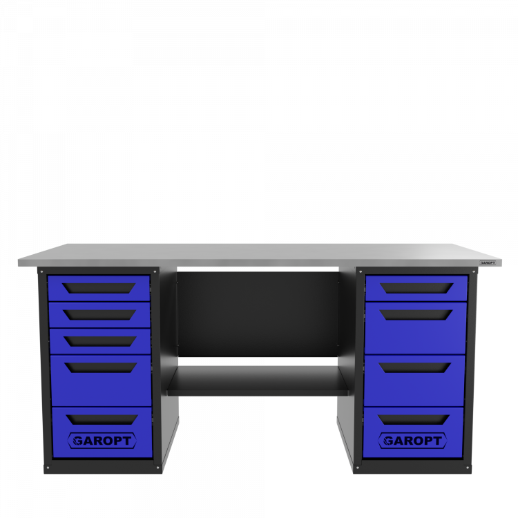 Верстак двухтумбовый 4 ящиков /5 ящиков 1800*700 синий GAROPT, GT1800Y4Y5.blue