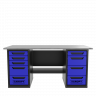 Верстак двухтумбовый 4 ящиков /5 ящиков 1800*700 синий GAROPT, GT1800Y4Y5.blue