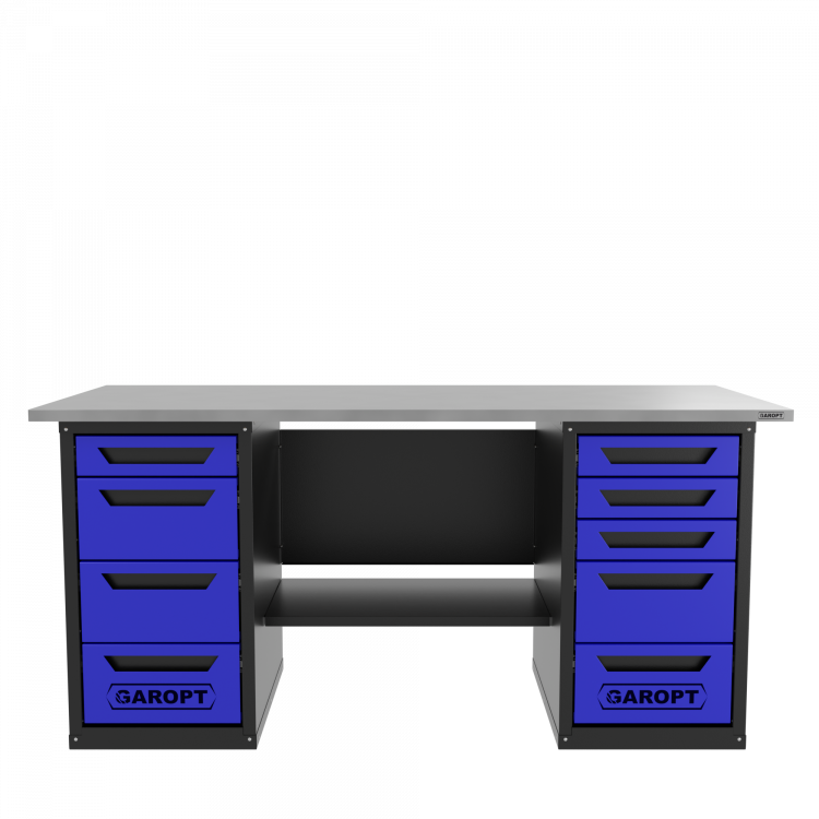 Верстак двухтумбовый 4 ящиков /5 ящиков 1800*700 синий GAROPT, GT1800Y4Y5.blue
