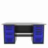 Верстак двухтумбовый 4 ящиков /5 ящиков 1800*700 синий GAROPT, GT1800Y4Y5.blue