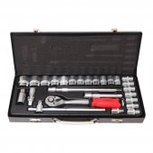 Набор инструментов 27пр. 1/2'' (6гр.)(8-32мм), в металлическом кейсе