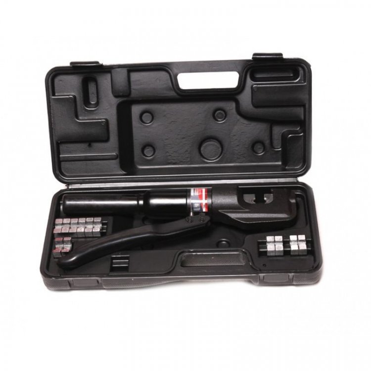 Инструмент гидравлический обжимной для кабелей 8т(ход штока-12мм, сечение 6-70мм2, адаптеры-6,10,16,25,35,50,70мм), в кейсе