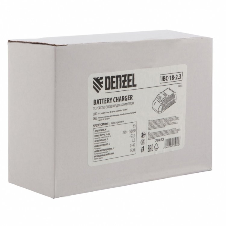 Устройство зарядное для аккумуляторов IBC-18-2.3, Li-Ion, 18 В, 2,3 А // Denzel