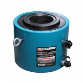 Цилиндр гидравлический двойного действия со сквозным отверстием в штоке200т(ход штока-100мм,Ø штока-191мм,Ø отв.-120мм,общий Ø-288мм, L-287мм, 700bar)