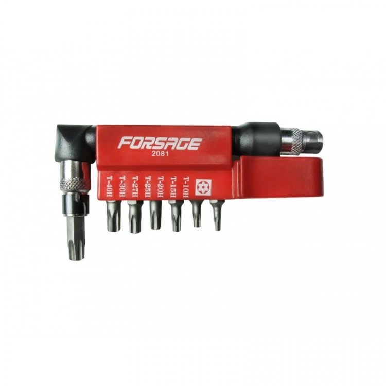 1/4" набор бит-торкс с Г-образным битодержателем 8пр. (ТH 10,15,20,25,27,30,40)