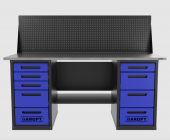 Верстак двухтумбовый 4 ящиков /5 ящиков с экраном 1800*700 синий GAROPT, GT1800Y4Y5PP.blue