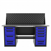 Верстак двухтумбовый 4 ящиков /5 ящиков с экраном 1800*700 синий GAROPT, GT1800Y4Y5PP.blue