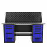 Верстак двухтумбовый 4 ящиков /5 ящиков с экраном 1800*700 синий GAROPT, GT1800Y4Y5PP.blue