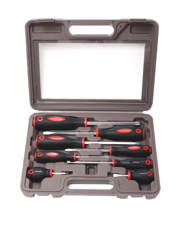 Набор отверток магнитных "Profi"8пр.(SL:6.5х38мм,5.5х100мм,6.5х125мм; PH:2х38мм,1х75мм,2х125мм,3х125мм+магнит телескоп. 190-550мм)в кейсе