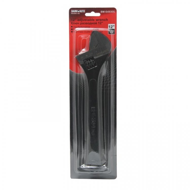 Ключ разводной Profi 12"-300мм (захват 0-35мм), на пластиковом держателе