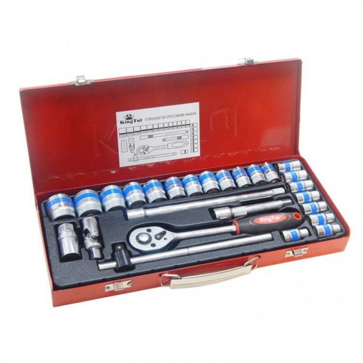 Набор инструментов 24пр. 1/2",6-гр. (8-32мм), в метал. кейсе Набор инструментов 24пр. 1/2",6-гр. (8-32мм), в метал. кейсе