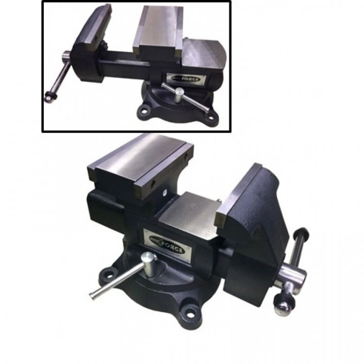 Тиски стальные поворотные с двумя наковальнями + захват для труб, переставные двухпозиционные 5.5"-140мм (1. - min захват 0мм, 2. - min захват 100мм) Тиски стальные поворотные с двумя наковальнями + захват для труб, переставные двухпозиционные 5.5"-140мм (1. - min захват 0мм, 2. - min захват 100мм)