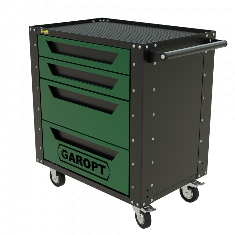 Gt4.green Тележка инструментальная Garopt 4 ящика ЗЕЛЕНАЯ, Серия "Low-cost"