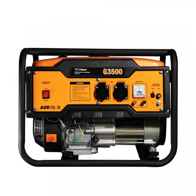 Бензиновый генератор FoxWeld Standart G3500 - Бензиновый генератор FoxWeld Standart G3500 (2.8 кВт / 3.0 кВт; 4Т двигатель 170F 212 куб.см 7 л.с.; алюминий; 2 * 230В/16А + 12В/5А; ручной старт; стрелочный вольтметр; бак 15л) (арт. 7239) Бензиновый генератор FoxWeld Standart G3500 - Бензиновый генератор FoxWeld Standart G3500 (2.8 кВт / 3.0 кВт; 4Т двигатель 170F 212 куб.см 7 л.с.; алюминий; 2 * 230В/16А + 12В/5А; ручной старт; стрелочный вольтметр; бак 15л) (арт. 7239)