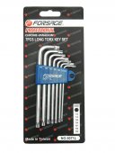 Набор ключей TORX Г-образных длинных, 7пр.(Т10,Т15,Т20,Т25,Т27,Т30,Т40) в пластиковом держателе