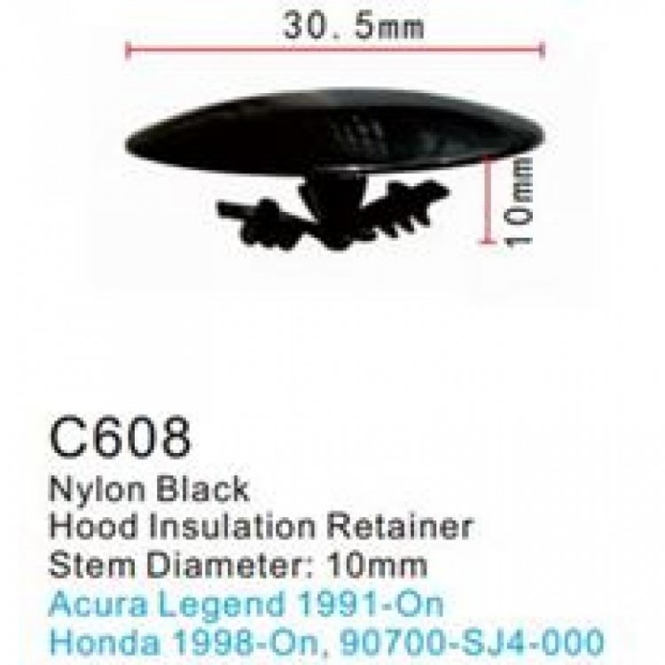 Клипса для крепления внутренней обшивки а/м Хендай/ Хонда пластиковая (100шт/уп.) Клипса для крепления внутренней обшивки а/м Хендай/ Хонда пластиковая (100шт/уп.)