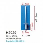 Клипса для крепления внутренней обшивки а/м Тойота аллюминиевая (100шт/уп.)