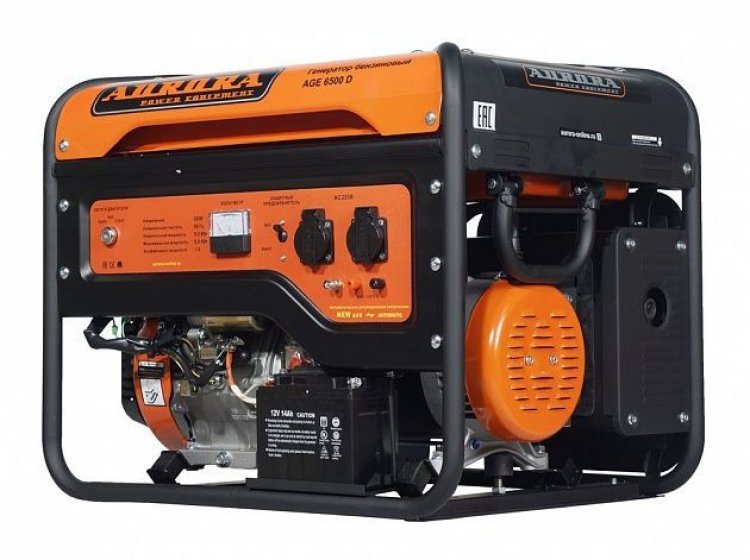 Генератор AGE 6500 D (мах 5,5кВт электростарт) Генератор AGE 6500 D (мах 5,5кВт электростарт)