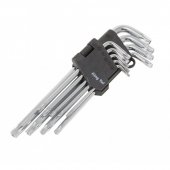 Набор ключей Г-образных TORX с отверстием длинных, 9пр. (Т10,Т15,Т20,Т25,Т27,Т30,Т40,Т45,Т50), в блистере