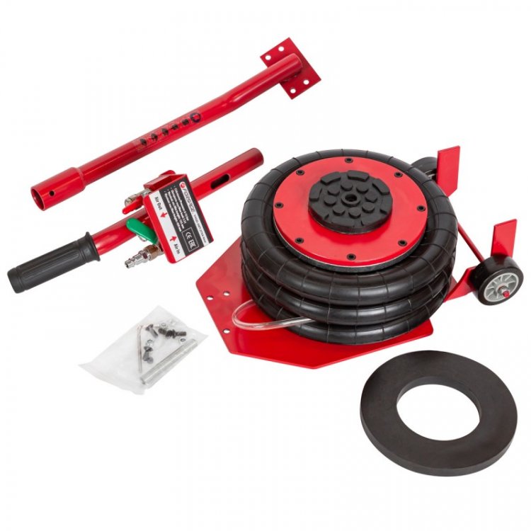 Домкрат подкатной пневматический 3,5т(6-12bar, h min 135мм, h max 420мм, 3 подушки, Ø270мм) Домкрат подкатной пневматический 3,5т(6-12bar, h min 135мм, h max 420мм, 3 подушки, Ø270мм)