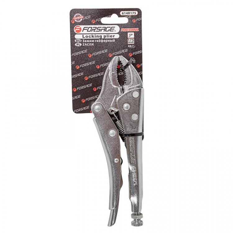 Зажим гейферный "прямой захват" 7"-175мм, на блистере Зажим гейферный "прямой захват" 7"-175мм, на блистере