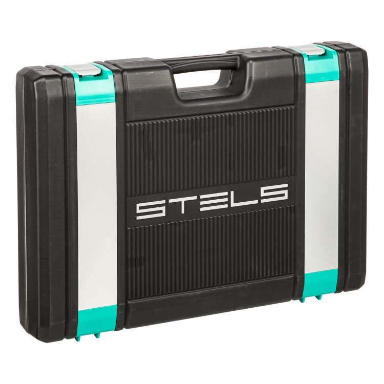 Набор инструментов 1/4", 1/2", CrV, S2, усиленный кейс, 119 предм, Stels Набор инструментов 1/4", 1/2", CrV, S2, усиленный кейс, 119 предм, Stels