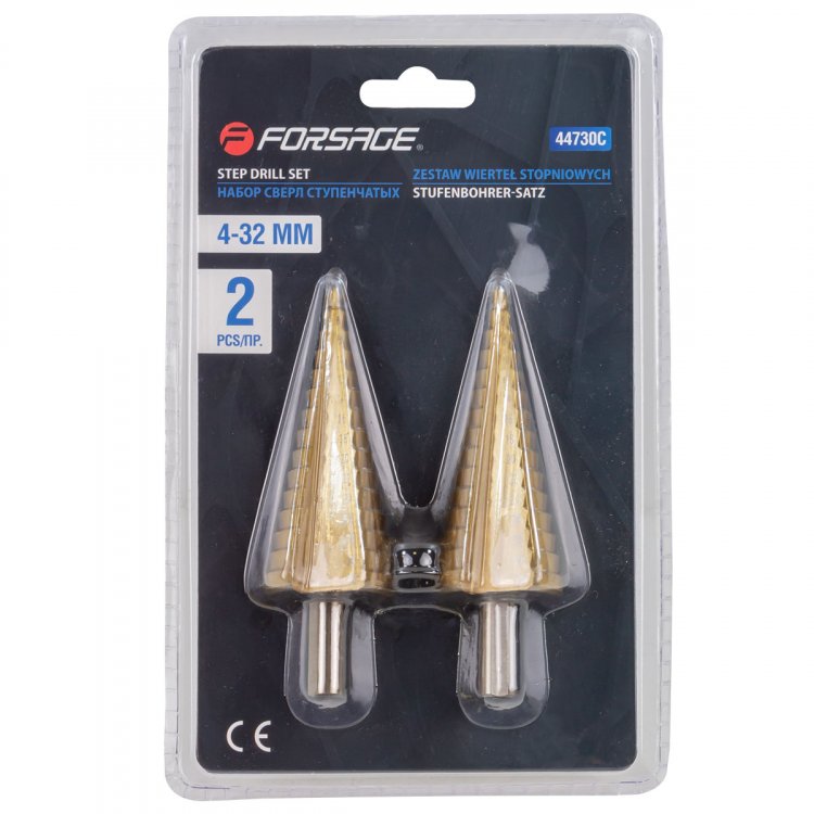 Набор сверл ступенчатых(4-32мм-2 шт)в блистере Набор сверл ступенчатых(4-32мм-2 шт)в блистере