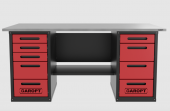 Верстак двухтумбовый 4 ящиков /5 ящиков 1800*700 красный GAROPT, GT1800Y4Y5.red