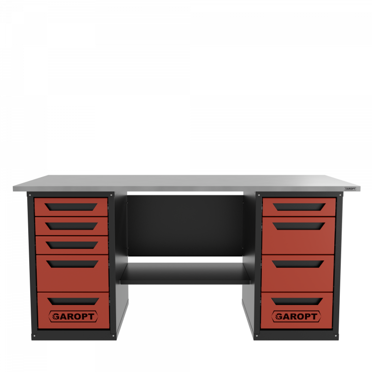 Верстак двухтумбовый 4 ящиков /5 ящиков 1800*700 красный GAROPT, GT1800Y4Y5.red