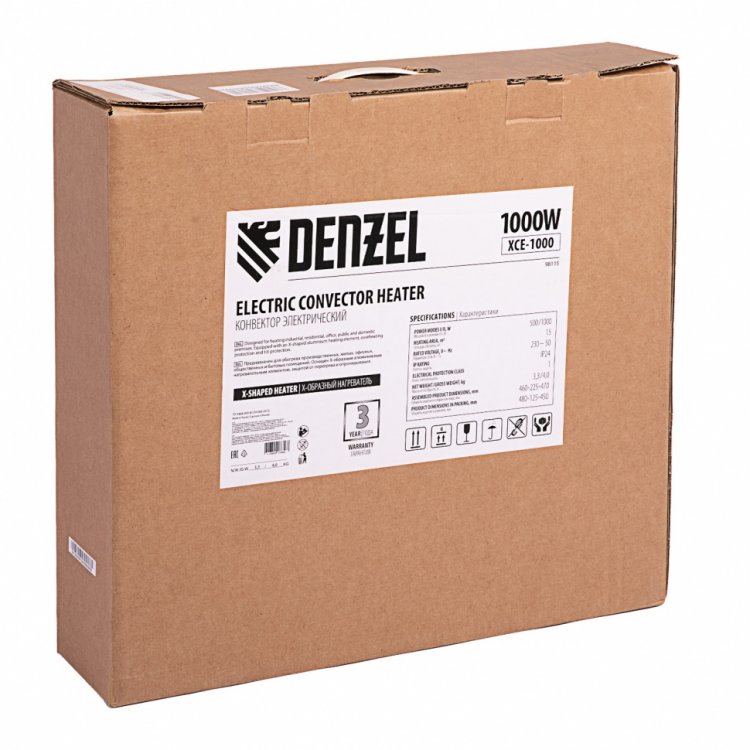 Конвектор электрический XCE-1000, 230 В, 1000 Вт, X-образный нагреватель// Denzel