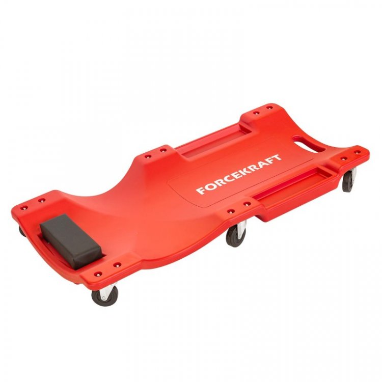 Лежак пластиковый подкатной на 6-ти колесах с паралоновым подголовником (430х910мм, max нагрузка-120кг)