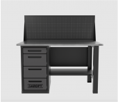 Верстак однотумбовый 4 ящика с экраном серый 1400*700 Garopt, GT1400STY4PP.grey Верстак однотумбовый 4 ящика с экраном серый 1400*700 Garopt, GT1400STY4PP.grey