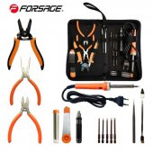 Паяльник электрич.-й с набором инструментов и аксессуаров 14пр.(220V,50Hz,60W,пинцет-2шт,кусачки,утконосы,отвертка6пр,съемник изол.,расходники)в сумке