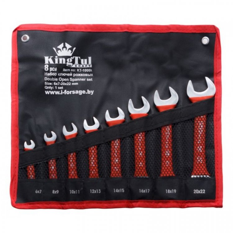 Набор ключей рожковых 8пр. (6х7-20х22мм) на полотне