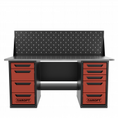 Верстак двухтумбовый 4 ящиков /5 ящиков с экраном 1800*700 красный GAROPT, GT1800Y4Y5PP.red
