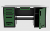 Верстак с ящиком двухтумбовый дверь/5 ящиков, зеленый 1800*700 Garopt, GT1800DY1Y5.green Верстак с ящиком двухтумбовый дверь/5 ящиков, зеленый 1800*700 Garopt, GT1800DY1Y5.green