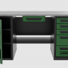 Верстак с ящиком двухтумбовый дверь/5 ящиков, зеленый 1800*700 Garopt, GT1800DY1Y5.green
