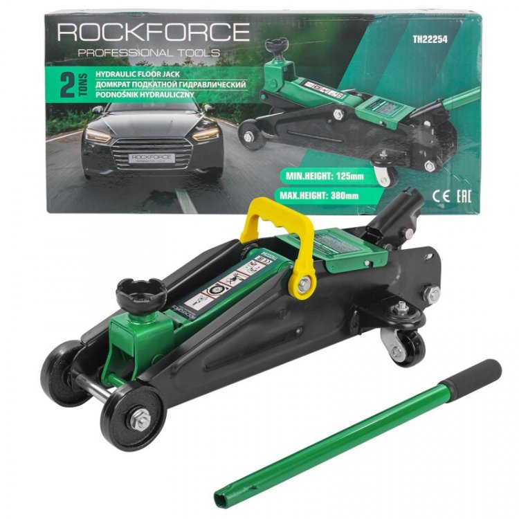 Домкрат подкатной гидравлический 2т (h min 125мм, h max 380мм) Домкрат подкатной гидравлический 2т (h min 125мм, h max 380мм)