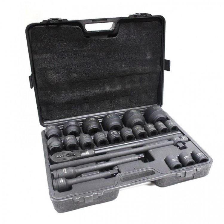 Набор инструментов ударных 3/4", 6гр., 23 пр. (17,19,21,22,24,27,30,32-36,38,41,46,50,55,60,65мм), кейсе Набор инструментов ударных 3/4", 6гр., 23 пр. (17,19,21,22,24,27,30,32-36,38,41,46,50,55,60,65мм), кейсе